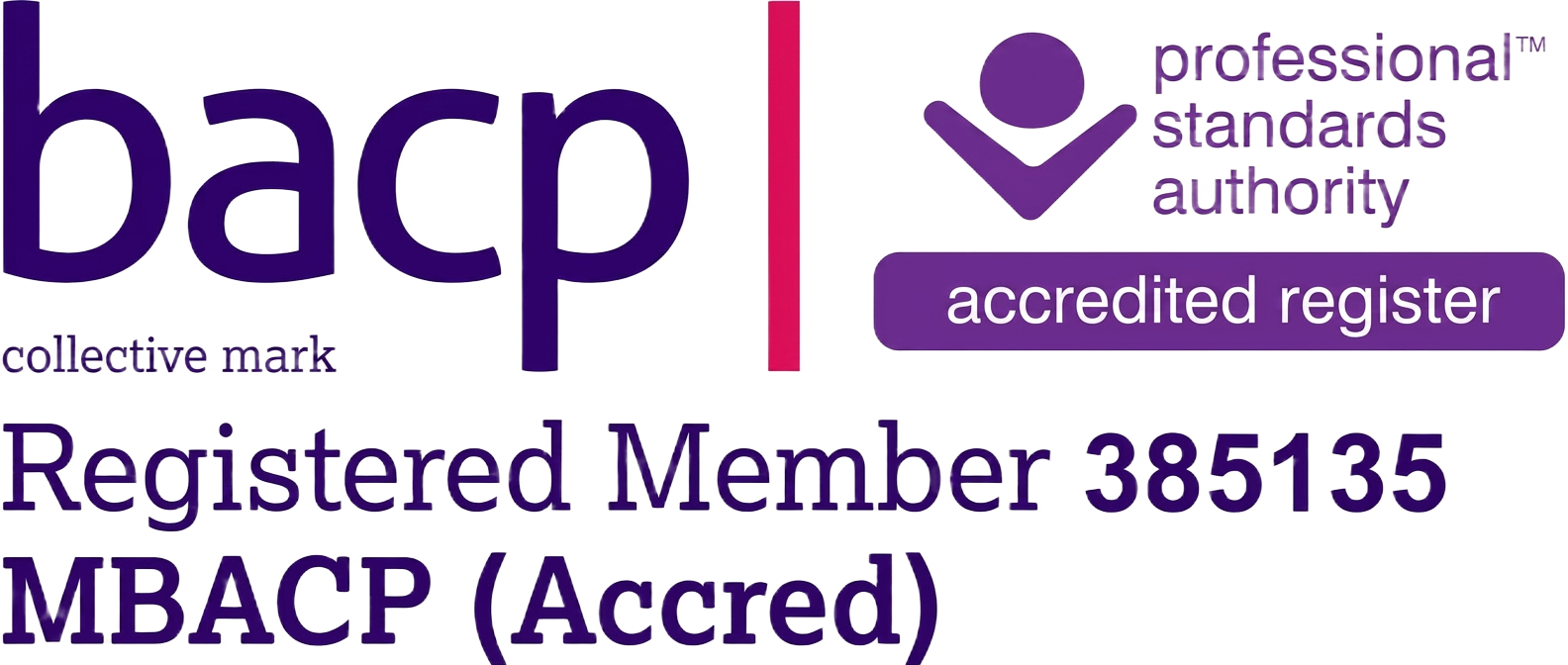 BACP Registered Member 385135 — MBACP (Accredited)